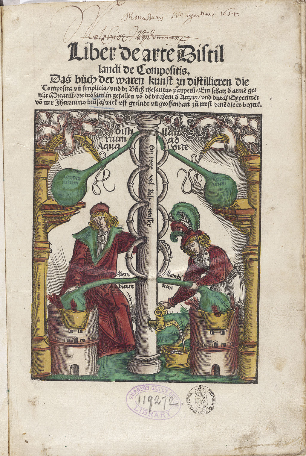 Hieronymous Brunschwig, Liber de arte distillandi simplicia et composita. Public domain, via Wikimedia Commons
