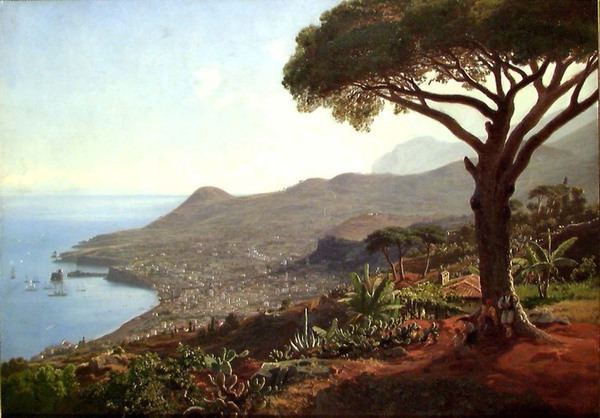 Utsikt over Funchal på Madeira - Nasjonalmuseet. Johan Fredrik Eckersberg, Public domain, via Wikimedia Commons