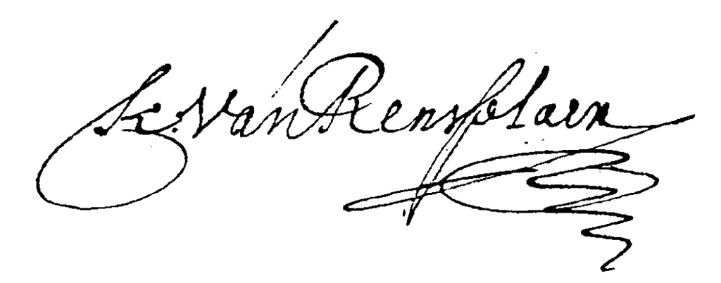 Signature of Kiliaen van Rensselaer (c. 1585- c. 1640s), Dutch merchant and first patroon of the Manor of Rensselaerswyck. !Original:Kiliaen van Rensselaer (c. 1585-c. 1640s);Vector: ZooFari, Public domain, via Wikimedia Commons