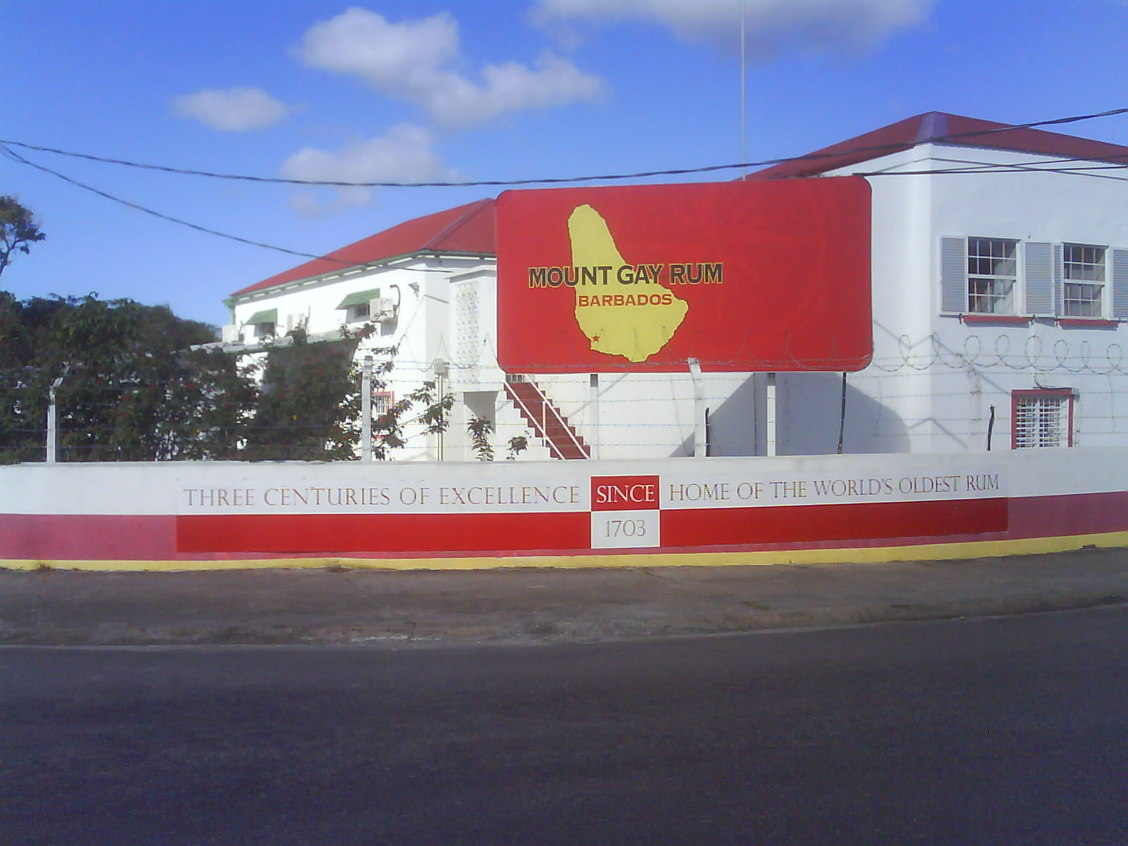 Mount Gay Rum Visitors Centre in Barbados, as situated along the Spring Garden Highway near Brighton's Beach. It claims to be the oldest remaining Rum company in the world with the earliest surviving deed from 1703.CaribDigita, CC0, via Wikimedia Commons